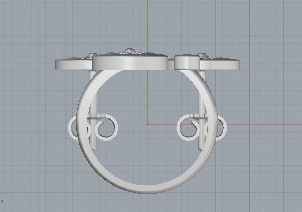 Louis Vuitton Ring and Earrings 3D print model_11