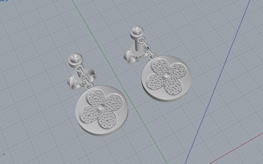 Louis Vuitton Ring and Earrings 3D print model_16