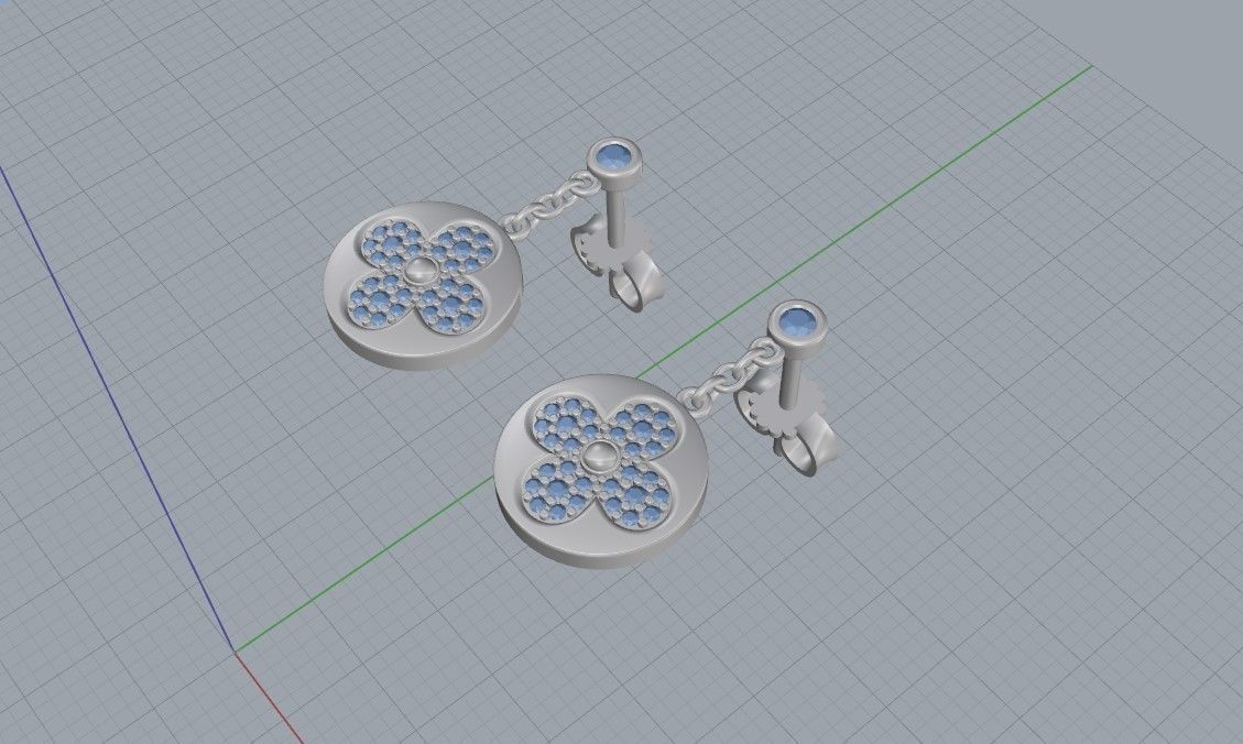 Louis Vuitton Ring and Earrings 3D print model_15