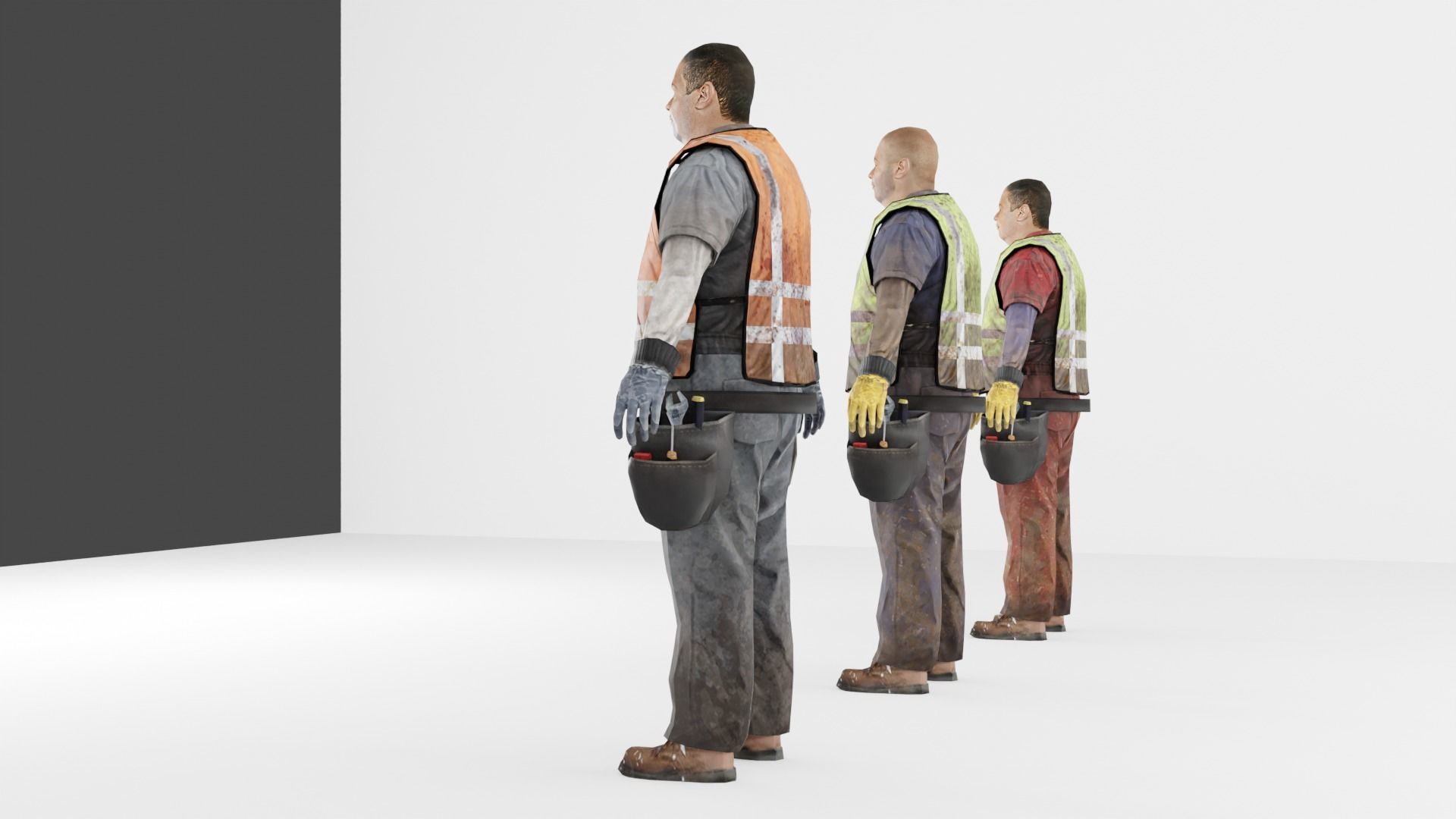 Worker construct Pack Low-poly 3D model Low-poly 3D model_13