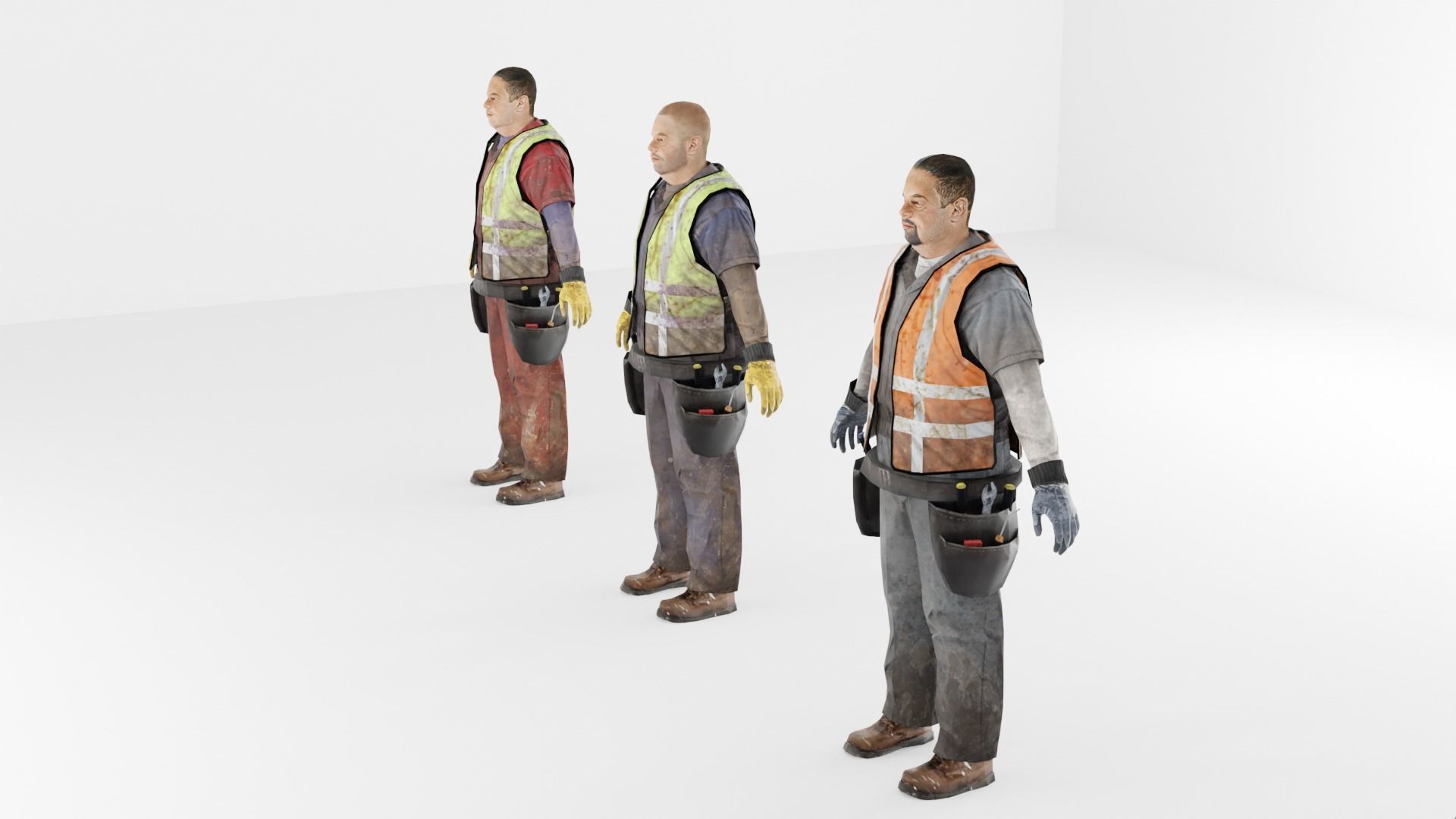 Worker construct Pack Low-poly 3D model Low-poly 3D model_14