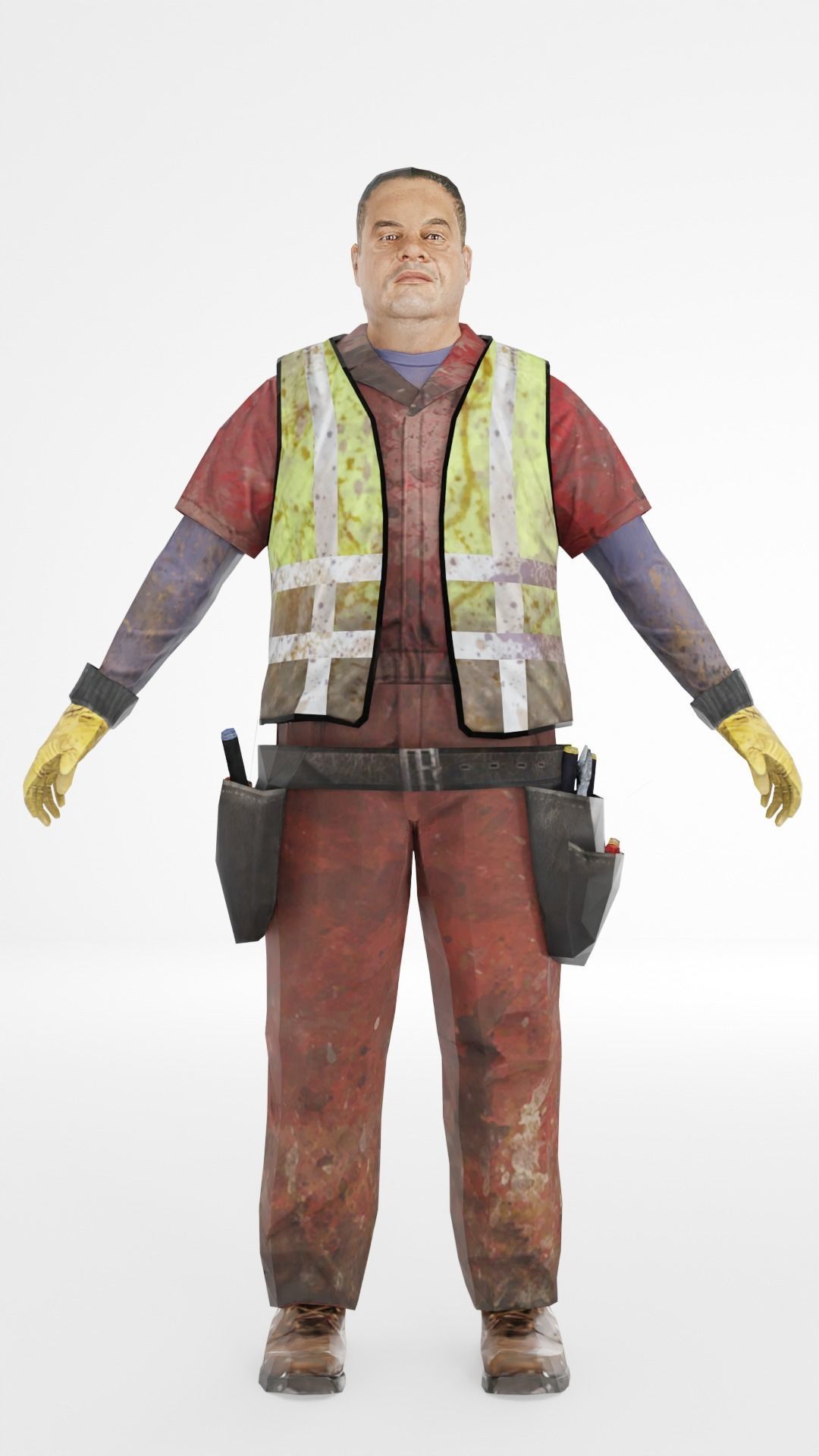 Worker construct Pack Low-poly 3D model Low-poly 3D model_1