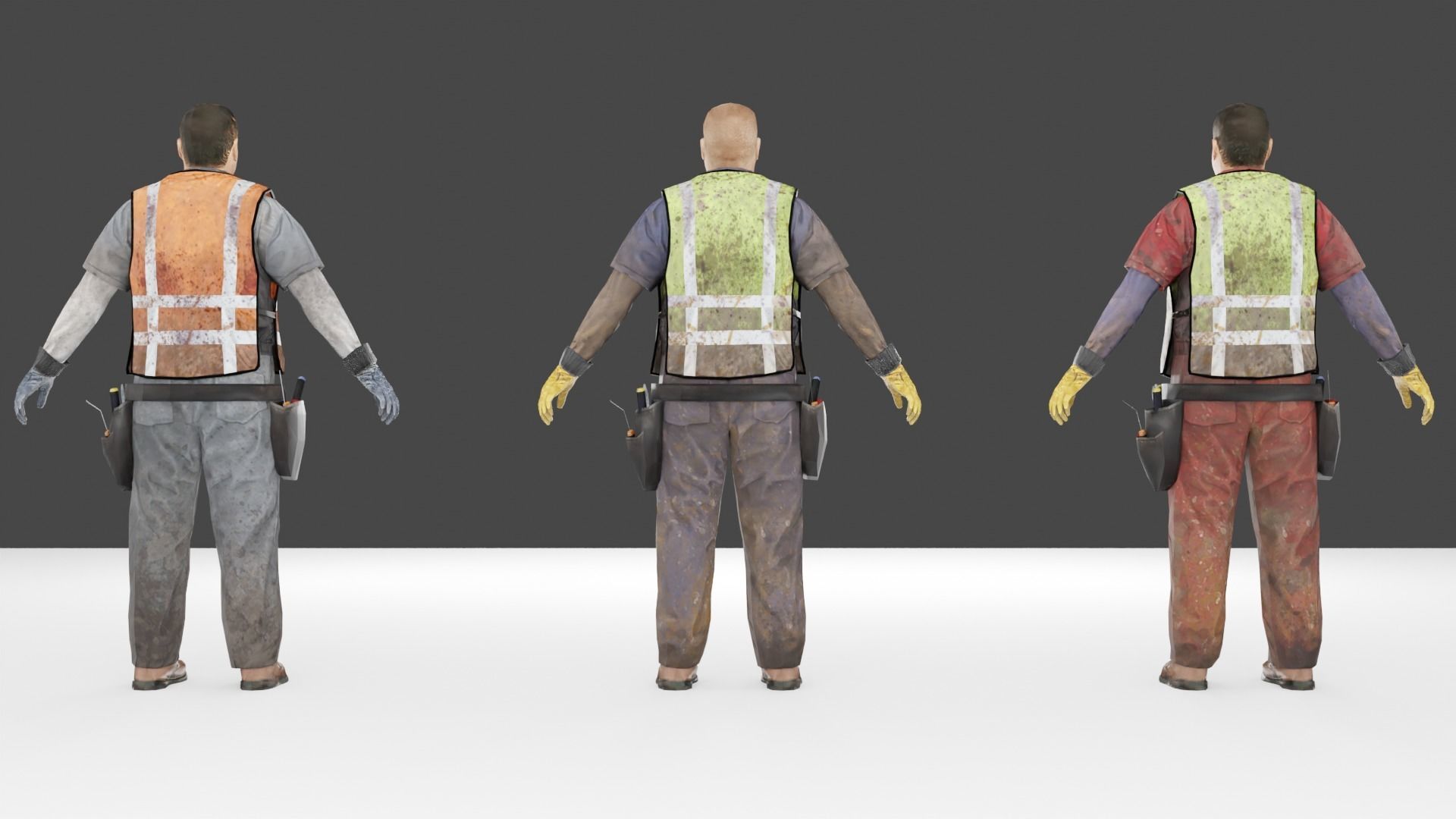 Worker construct Pack Low-poly 3D model Low-poly 3D model_12