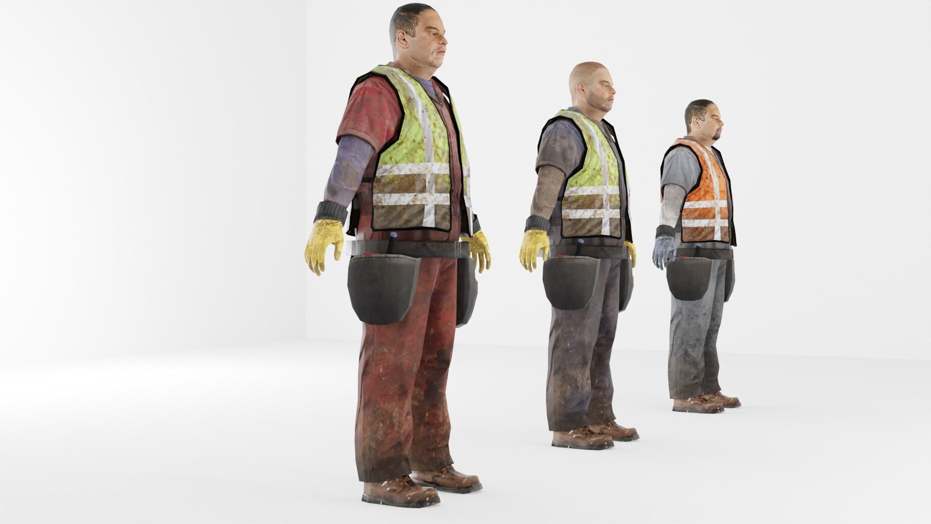 Worker construct Pack Low-poly 3D model Low-poly 3D model_10
