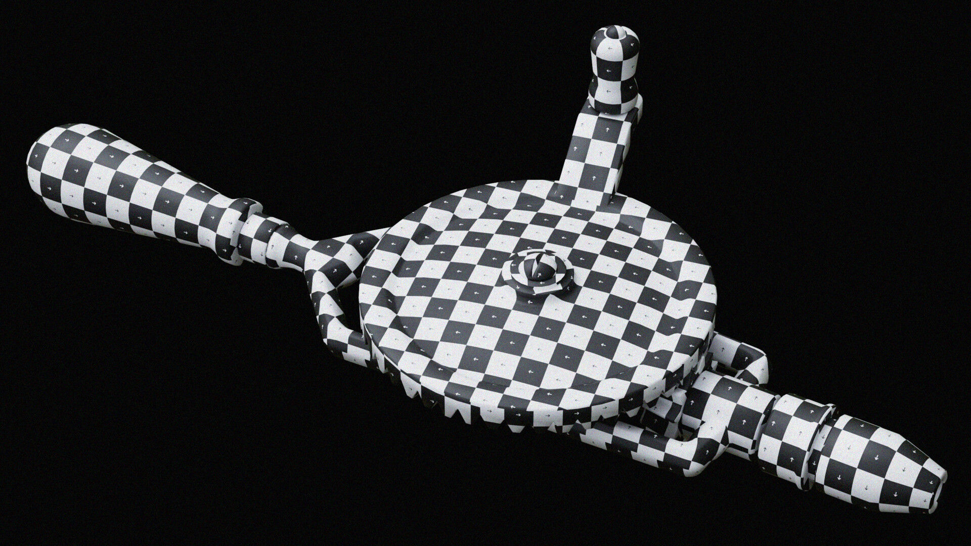  Old Hand Drill  Low-poly 3D model_7