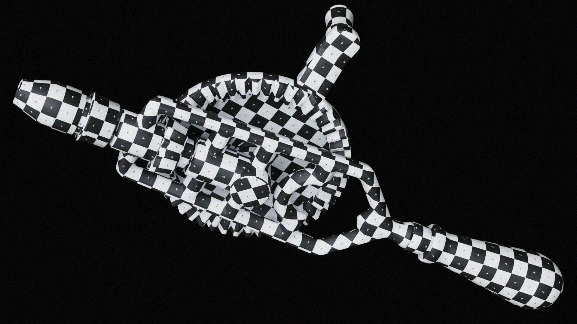  Old Hand Drill  Low-poly 3D model_8