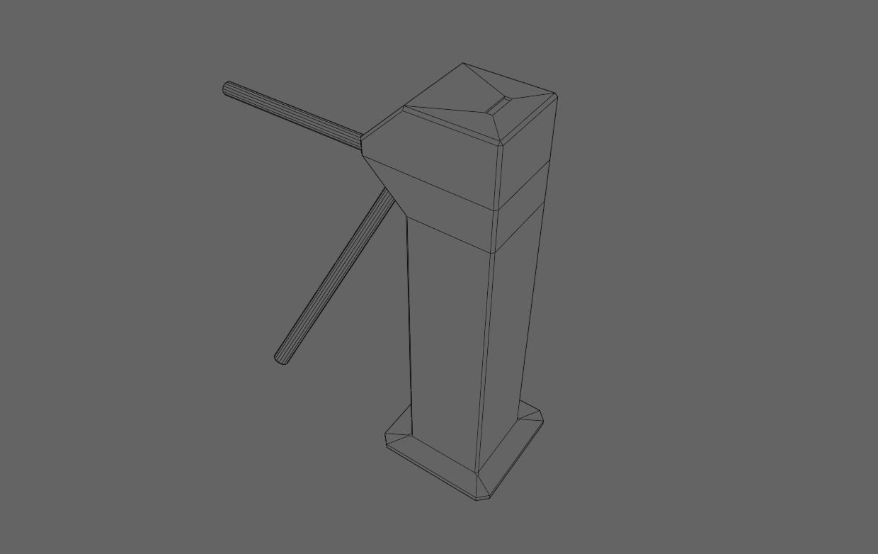 Ticket Gate Access Control - Catraca de Acesso Low-poly 3D model_19