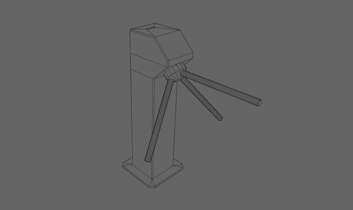 Ticket Gate Access Control - Catraca de Acesso Low-poly 3D model_17