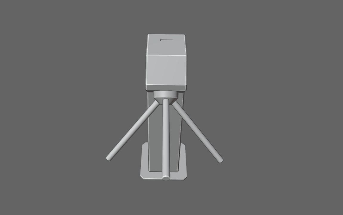 Ticket Gate Access Control - Catraca de Acesso Low-poly 3D model_11