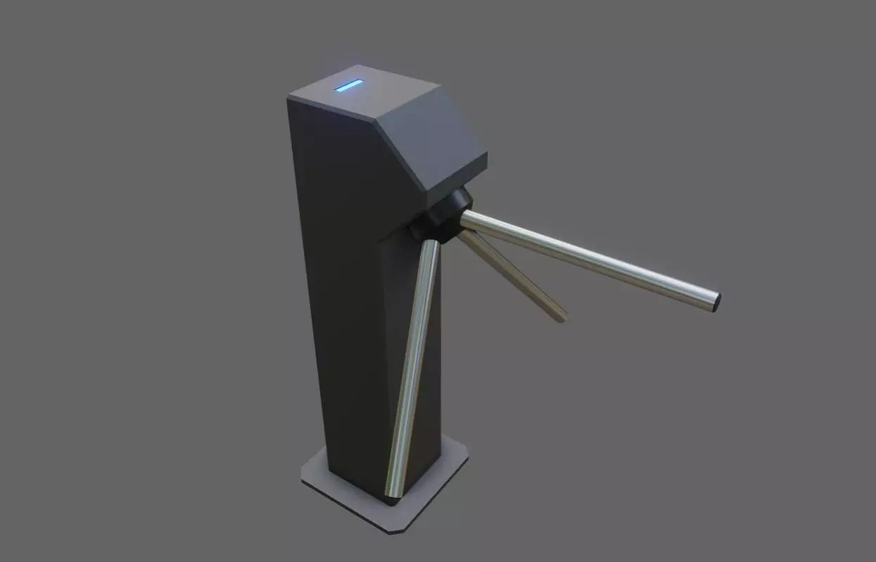 Ticket Gate Access Control - Catraca de Acesso Low-poly 3D model_0