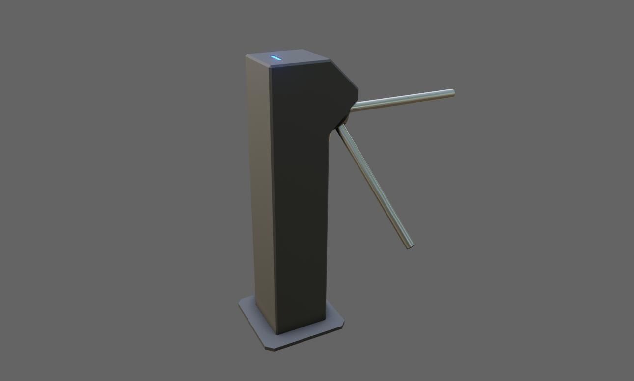Ticket Gate Access Control - Catraca de Acesso Low-poly 3D model_8