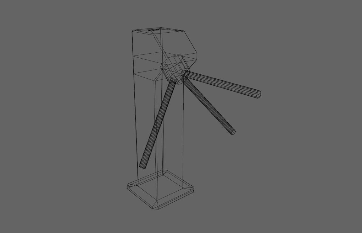 Ticket Gate Access Control - Catraca de Acesso Low-poly 3D model_20