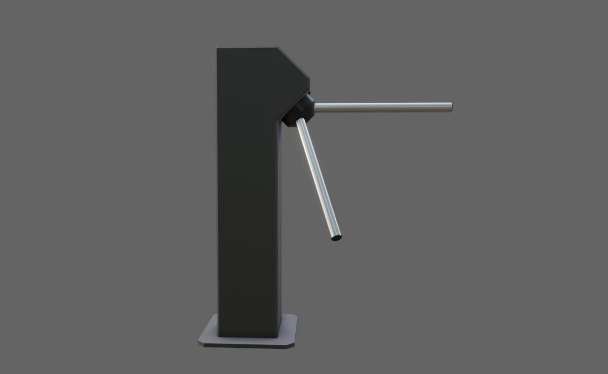 Ticket Gate Access Control - Catraca de Acesso Low-poly 3D model_3