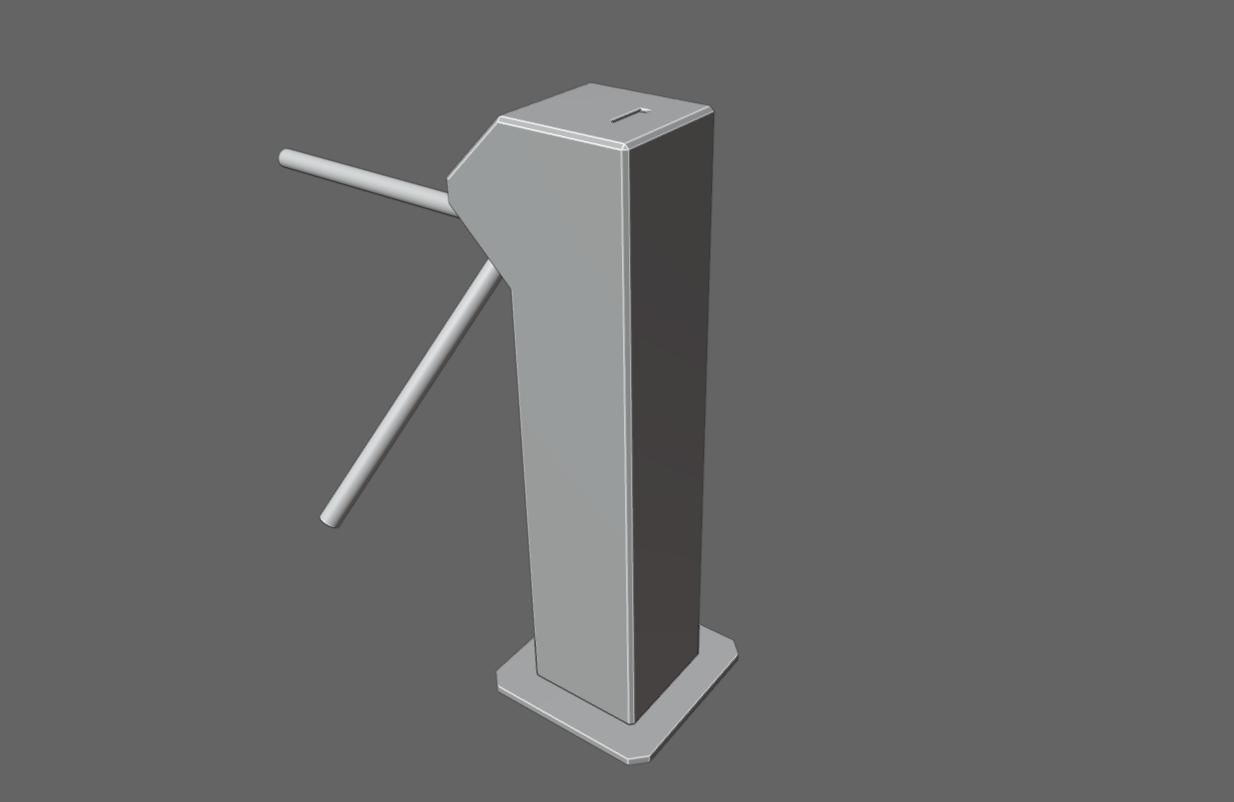 Ticket Gate Access Control - Catraca de Acesso Low-poly 3D model_13