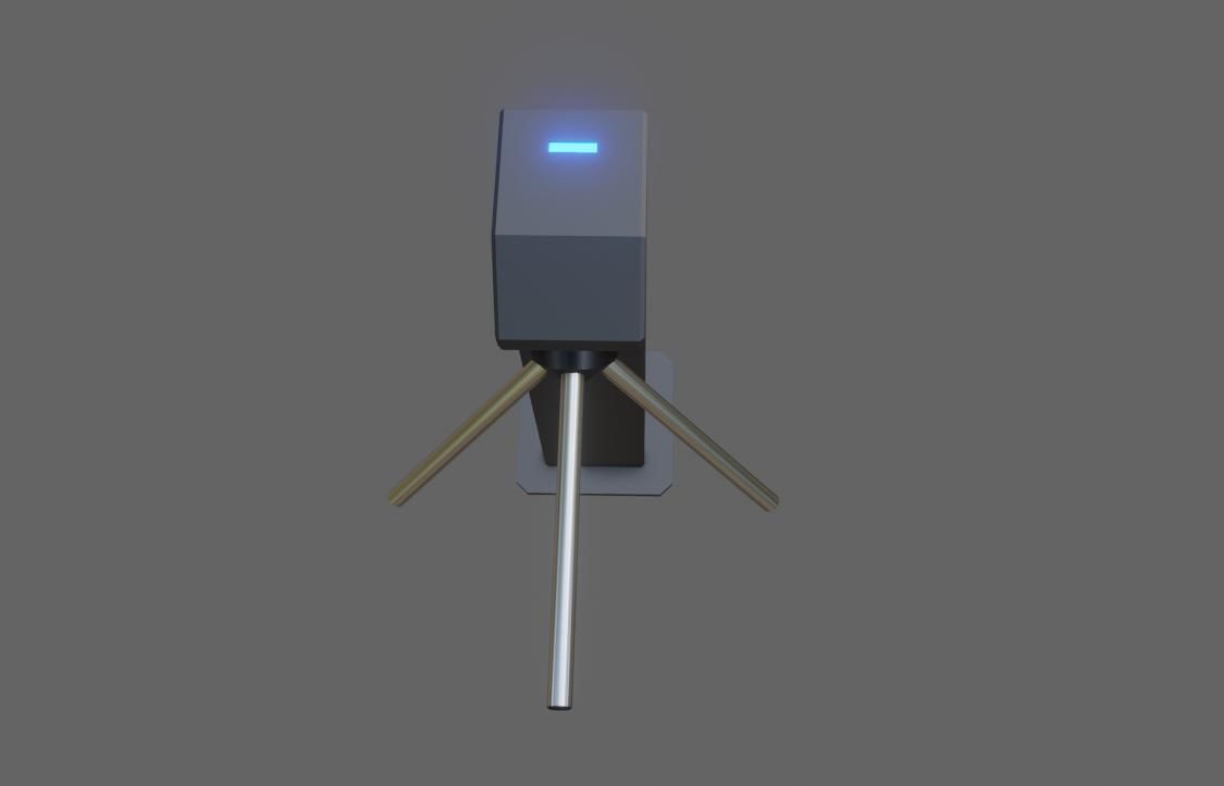 Ticket Gate Access Control - Catraca de Acesso Low-poly 3D model_4