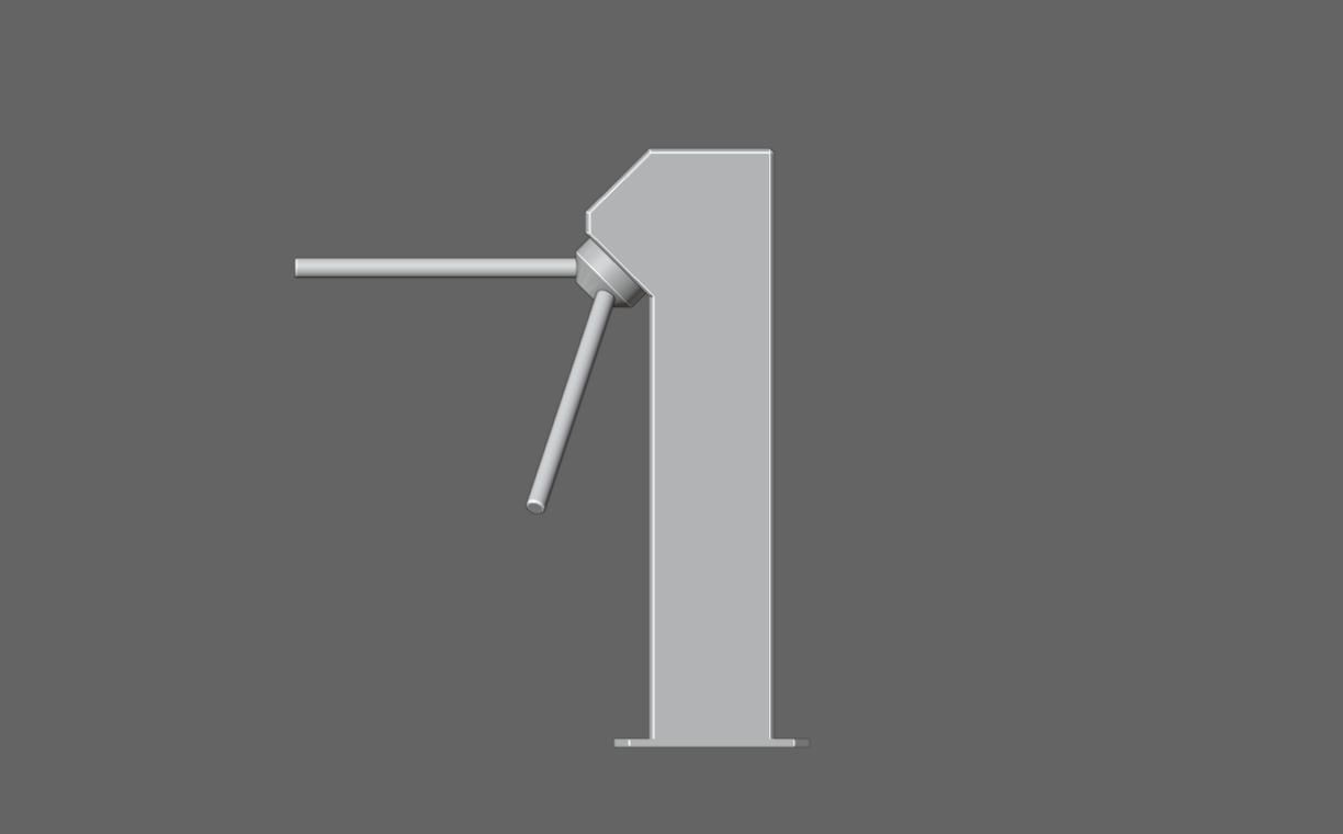 Ticket Gate Access Control - Catraca de Acesso Low-poly 3D model_15