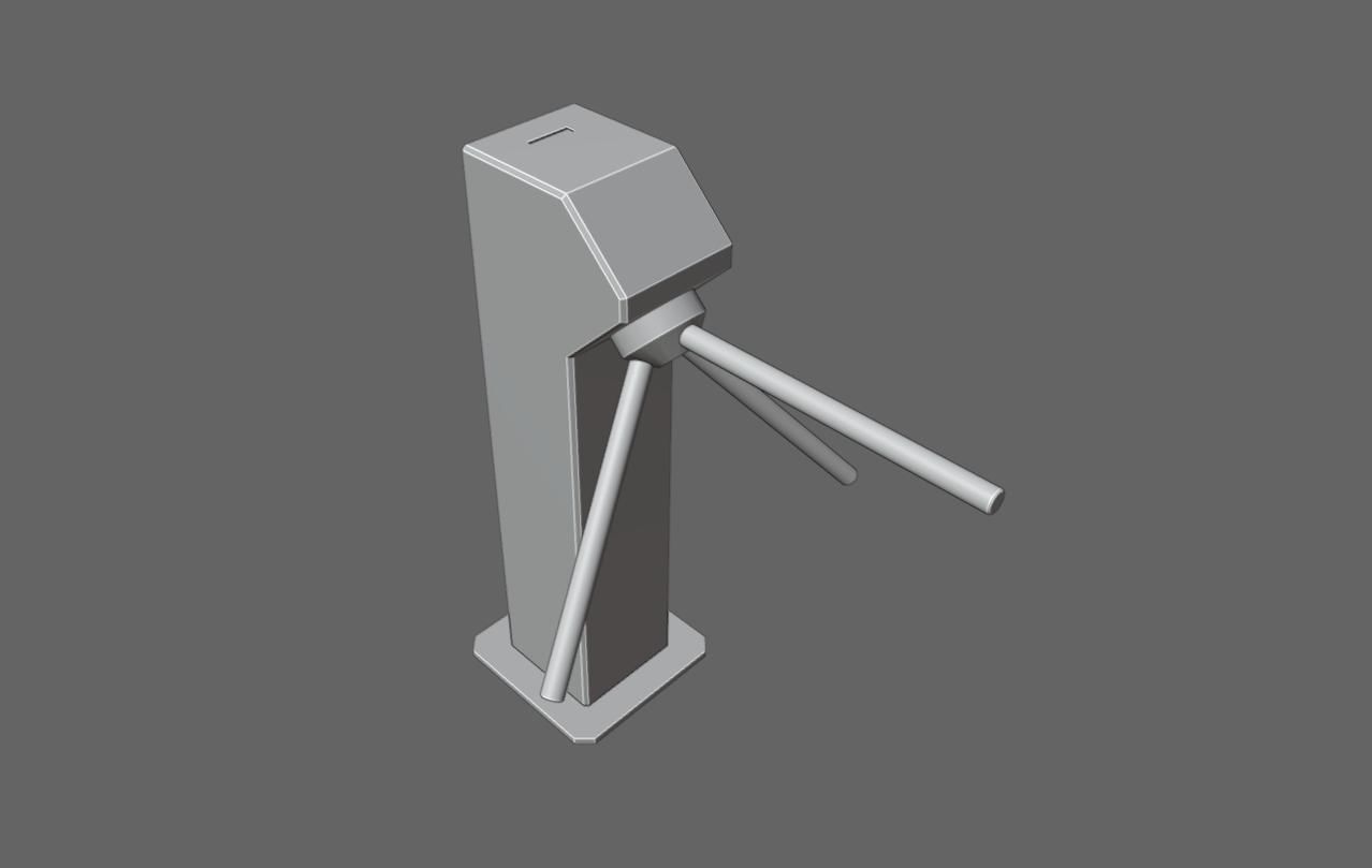 Ticket Gate Access Control - Catraca de Acesso Low-poly 3D model_10