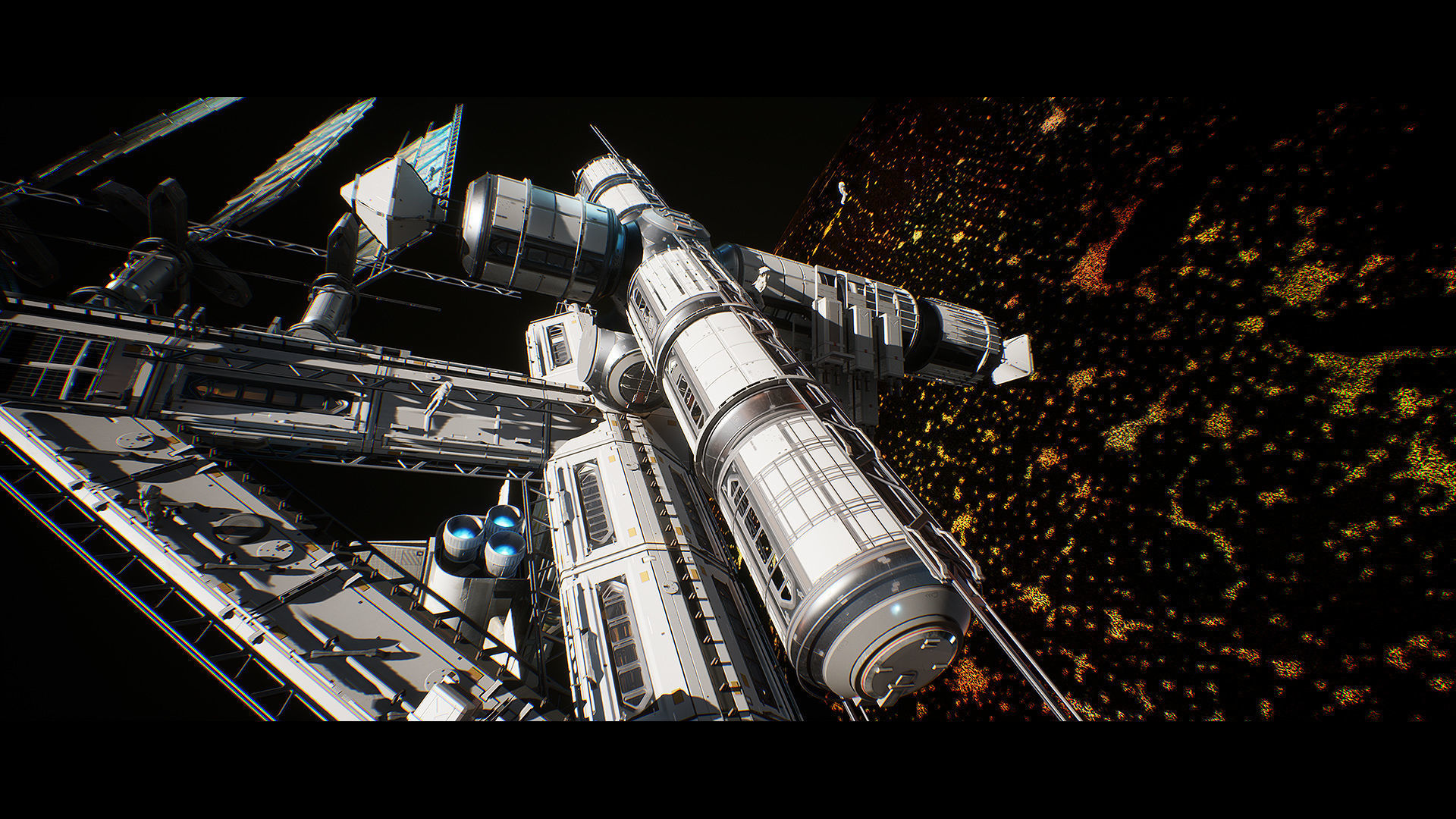 Orbital Space Station Kit - UE Low-poly 3D model_5