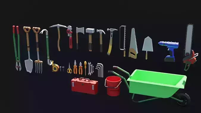 tools Low-poly 3D model