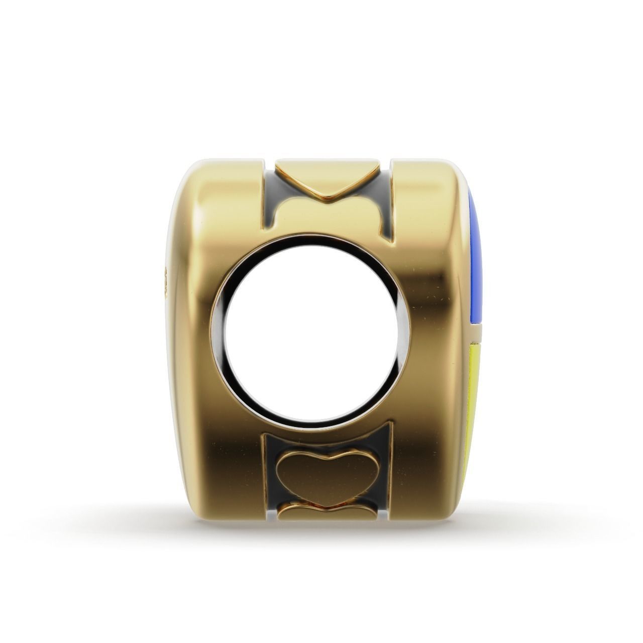 Ukrainian patriotic Charm Enamel and patina 3D print model_5