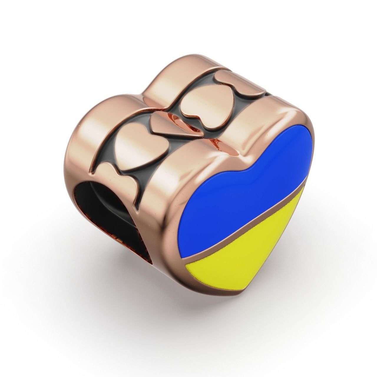 Ukrainian patriotic Charm Enamel and patina 3D print model_17