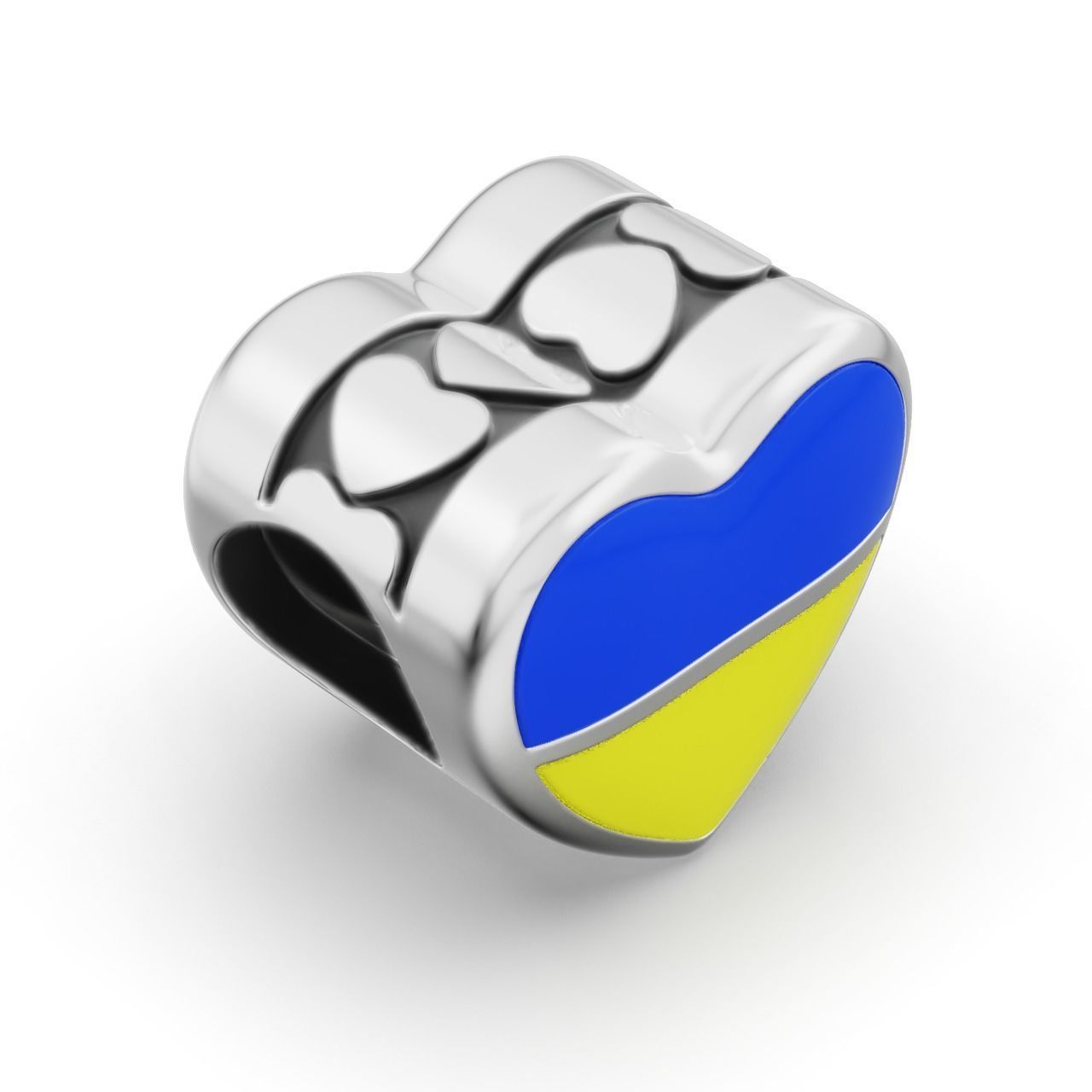 Ukrainian patriotic Charm Enamel and patina 3D print model_10