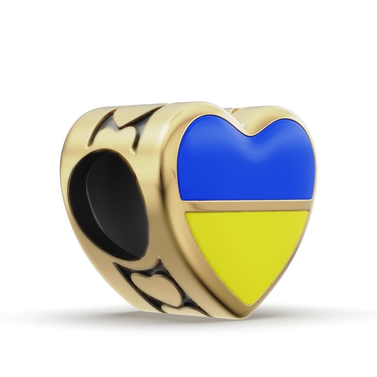 Ukrainian patriotic Charm Enamel and patina 3D print model_1