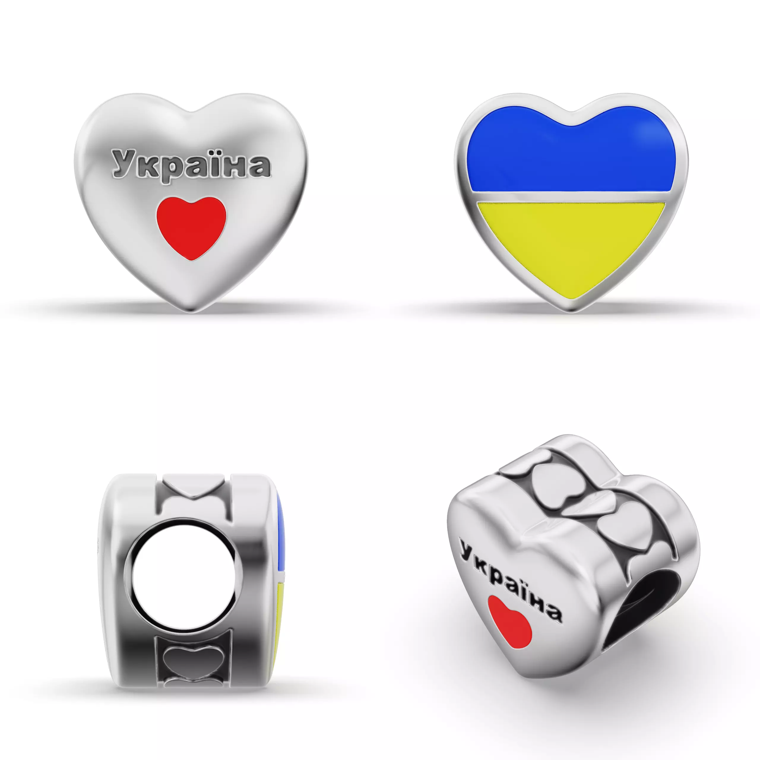 Ukrainian patriotic Charm Enamel and patina 3D print model_0