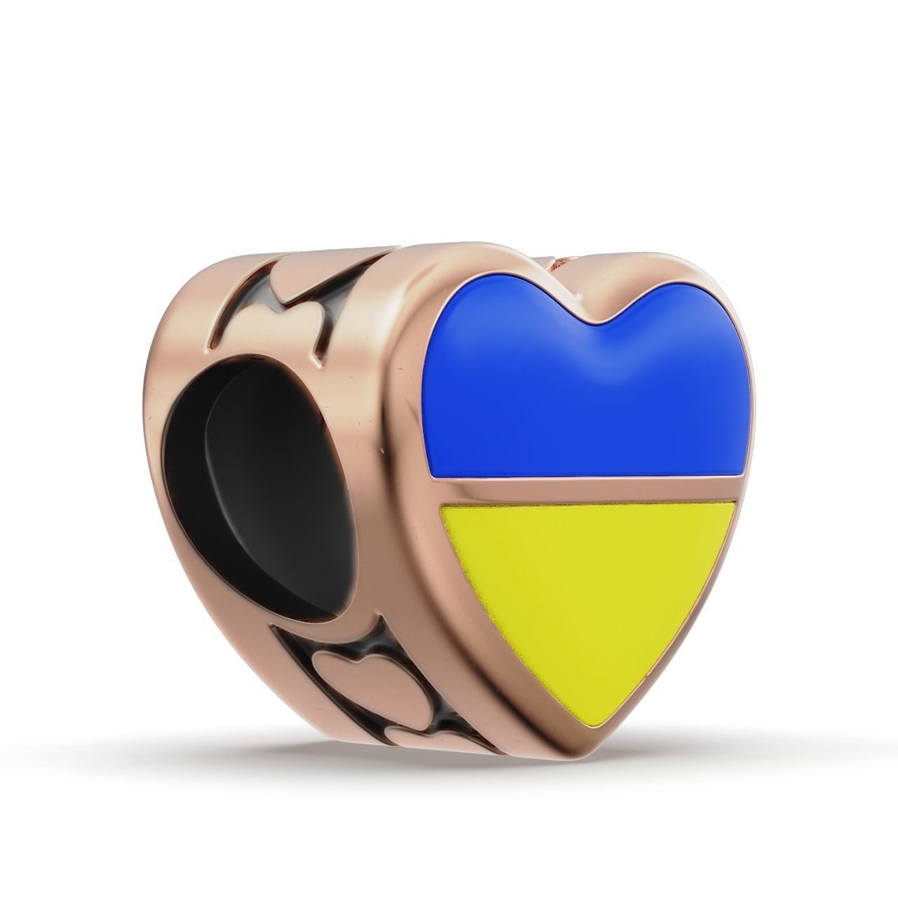 Ukrainian patriotic Charm Enamel and patina 3D print model_15