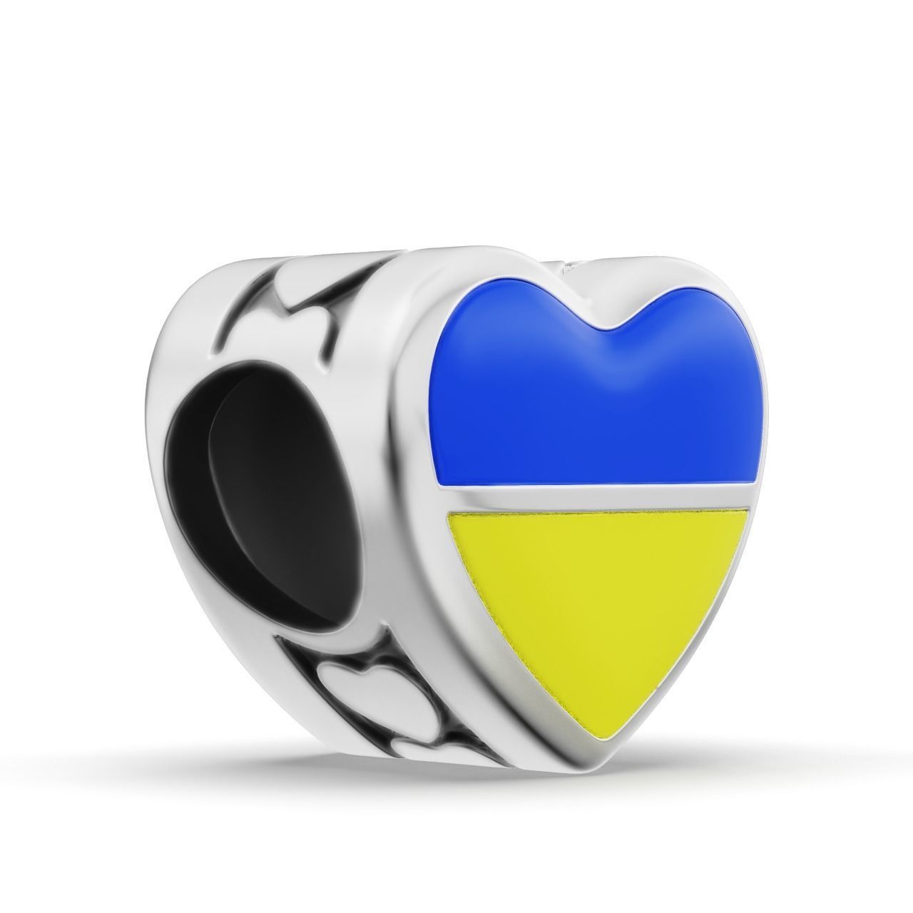 Ukrainian patriotic Charm Enamel and patina 3D print model_8