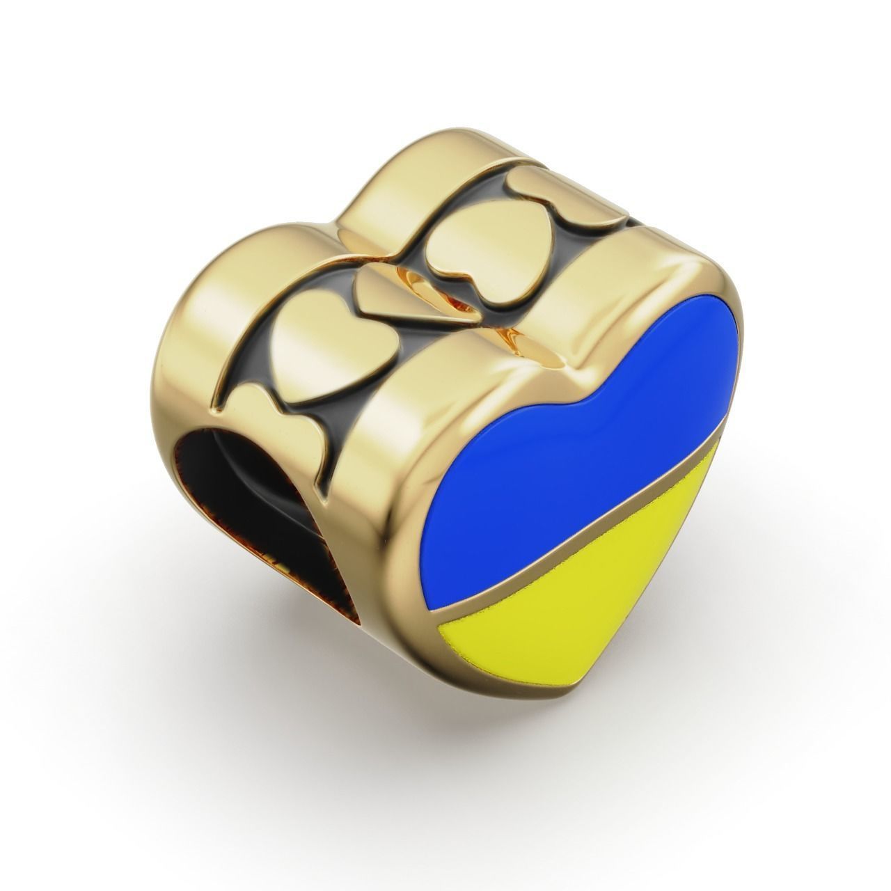 Ukrainian patriotic Charm Enamel and patina 3D print model_3