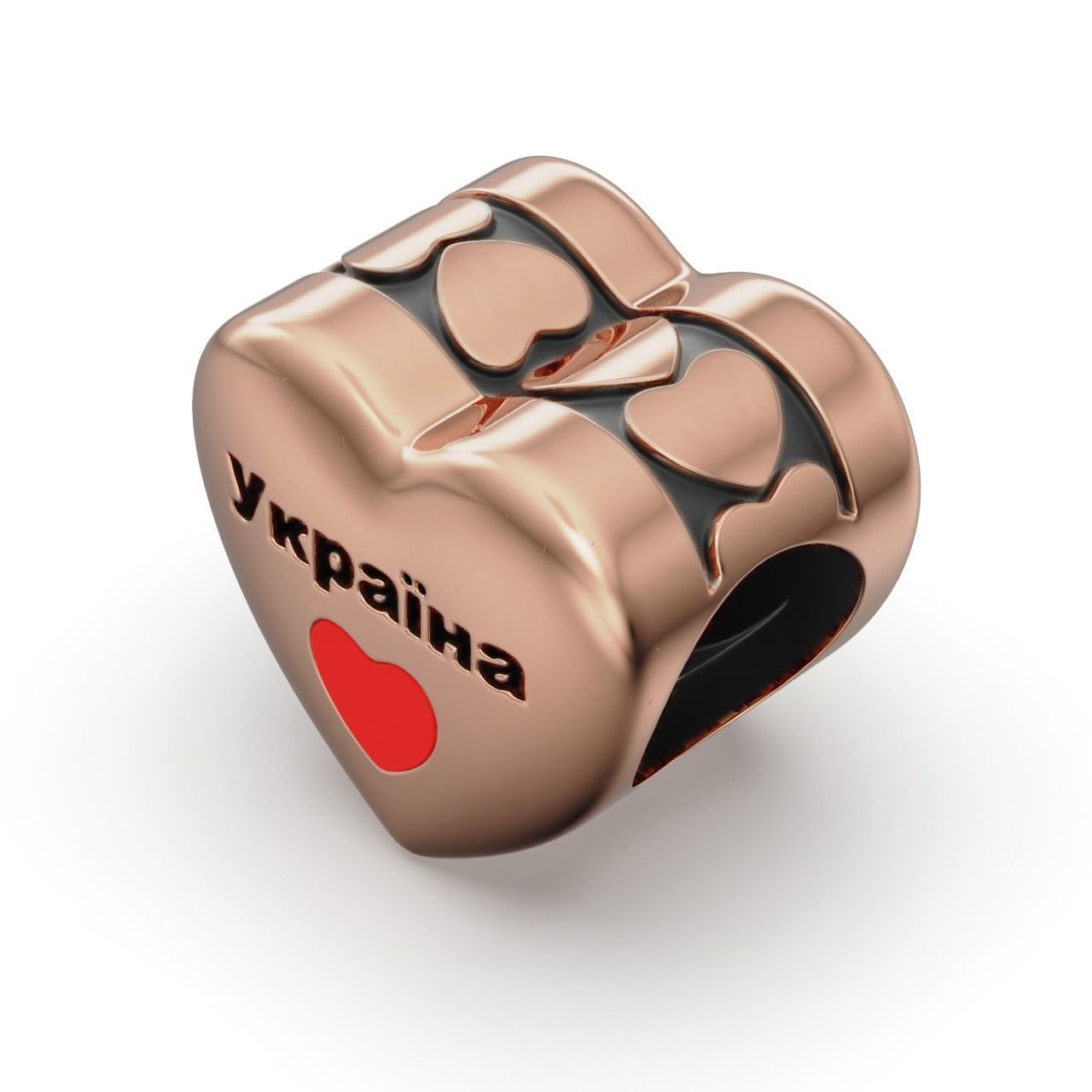 Ukrainian patriotic Charm Enamel and patina 3D print model_18