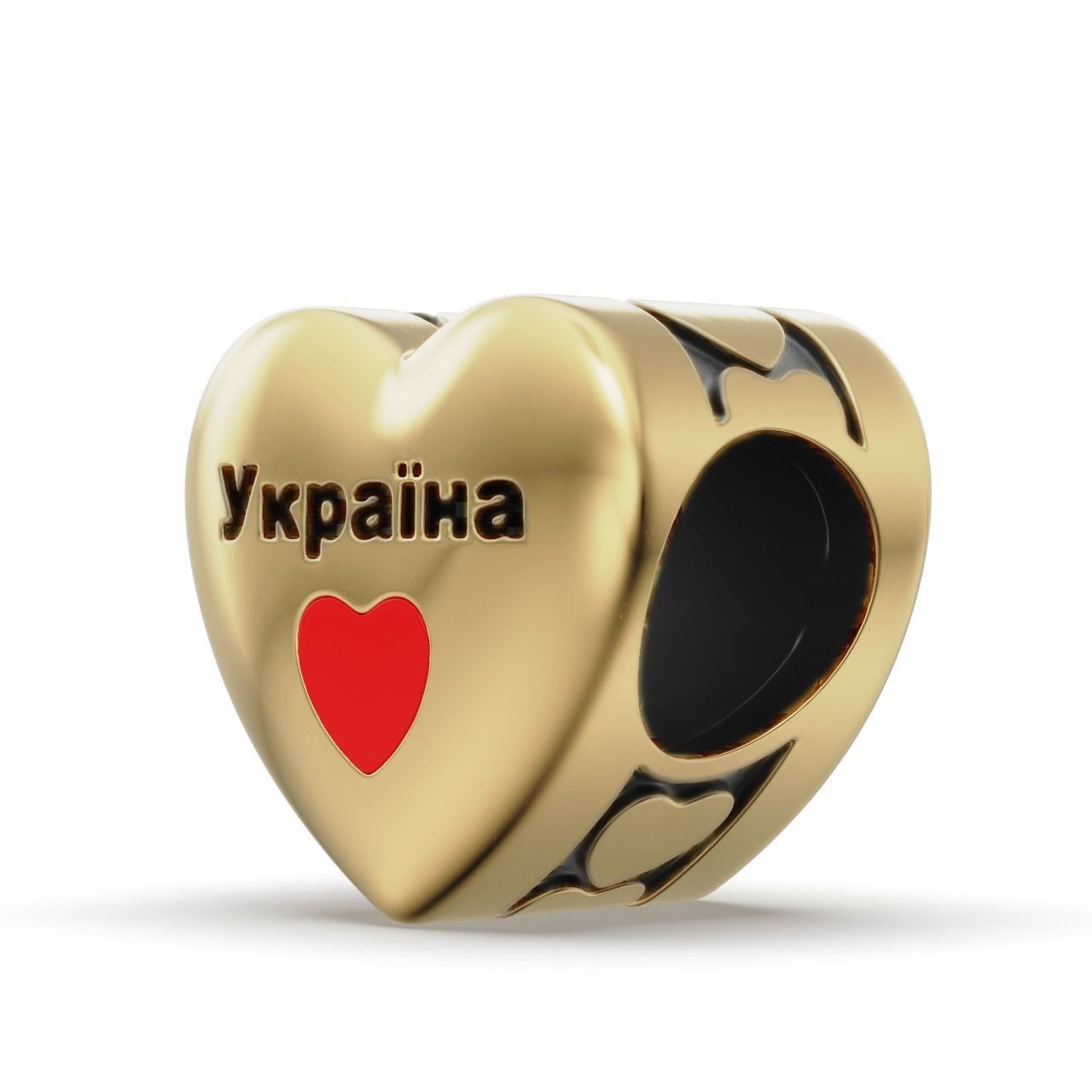 Ukrainian patriotic Charm Enamel and patina 3D print model_2