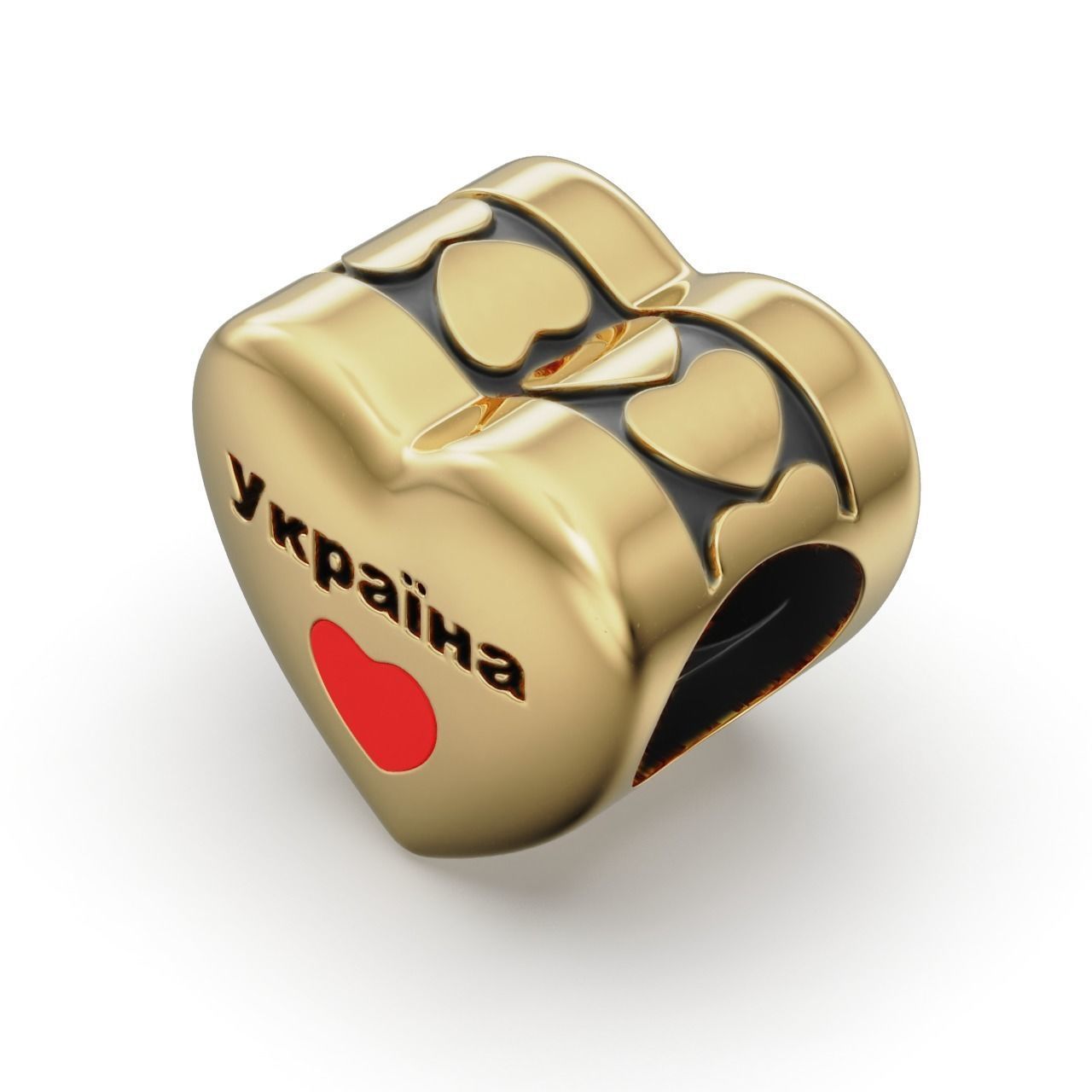 Ukrainian patriotic Charm Enamel and patina 3D print model_4