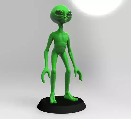 Green alien 3D print model