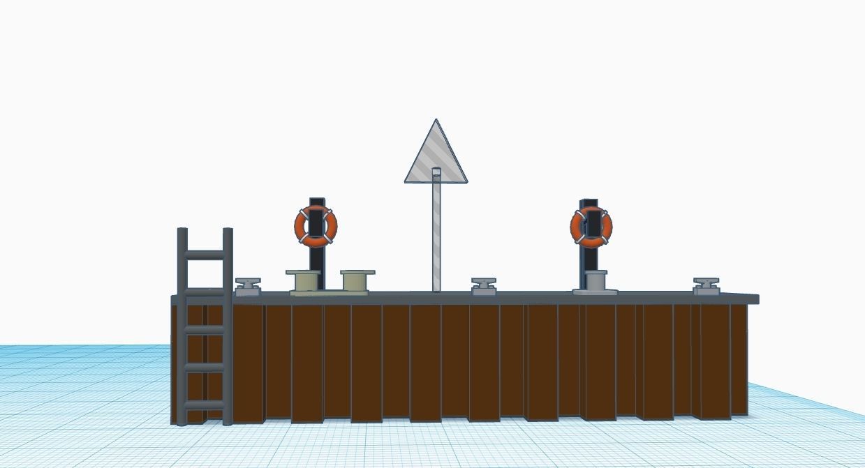 lifeguard stand H0 scale 1-87 3D print model_3