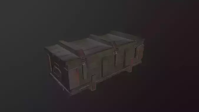 Military wooden box 3D Model