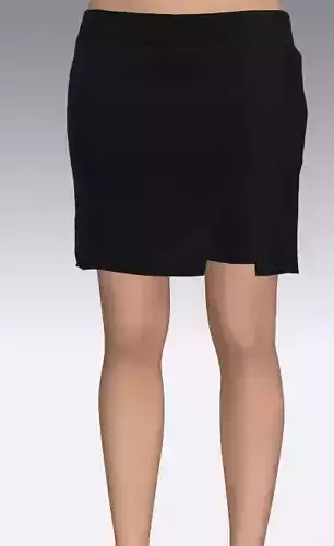 Short and slit skirt little black cotton wear basic