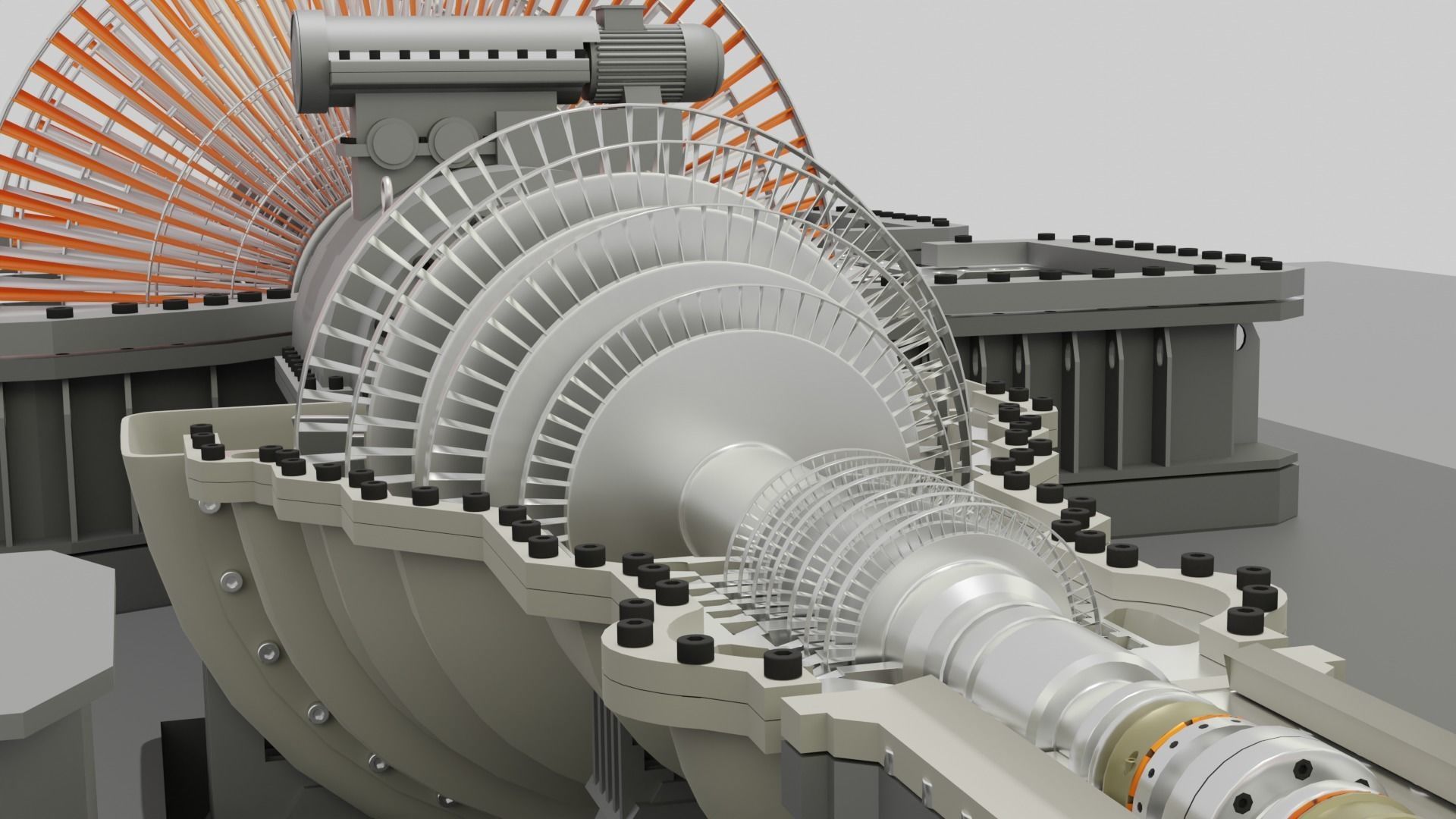 Steam Turbine Generator - Full Detailed 3D model_8