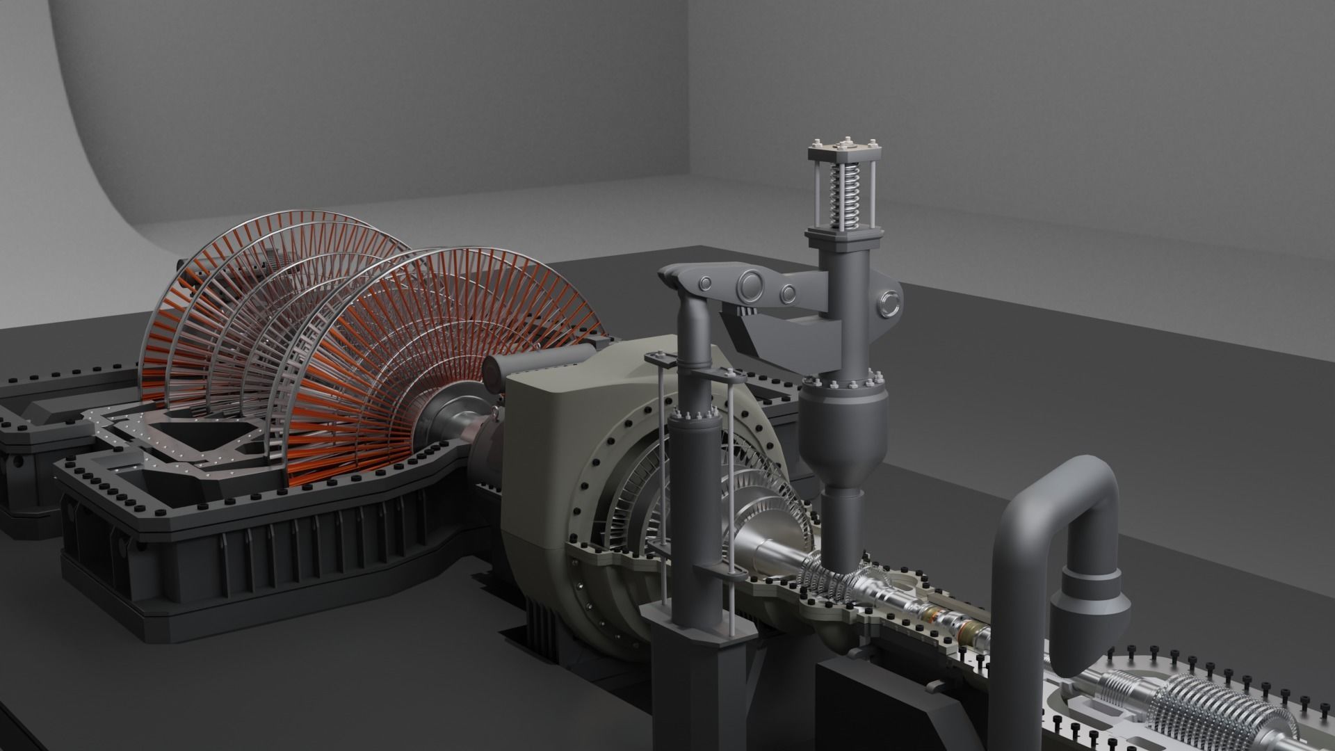 Steam Turbine Generator - Full Detailed 3D model_9