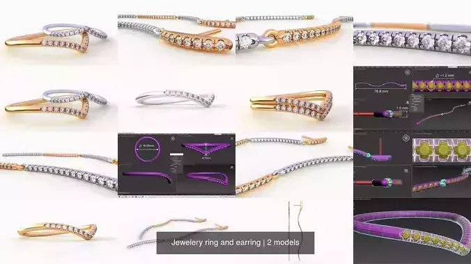 Jewelery ring and earring