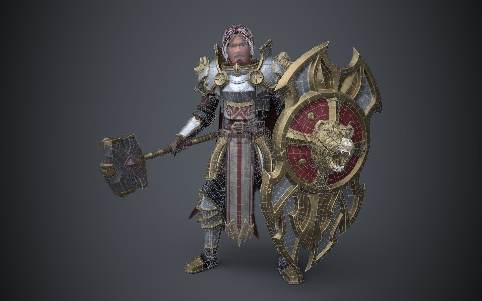 Legion armored knight Low-poly 3D model_4