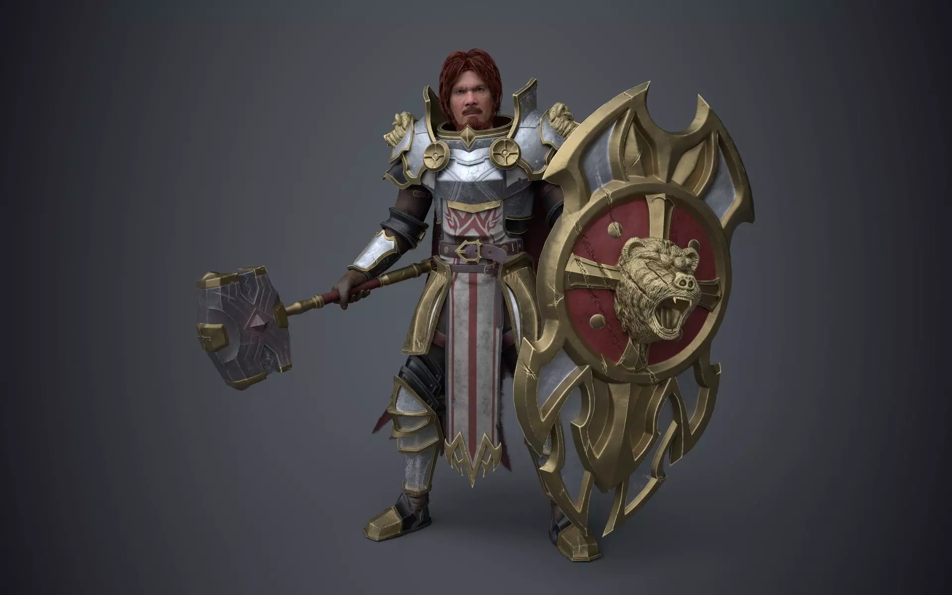 Legion armored knight Low-poly 3D model_0
