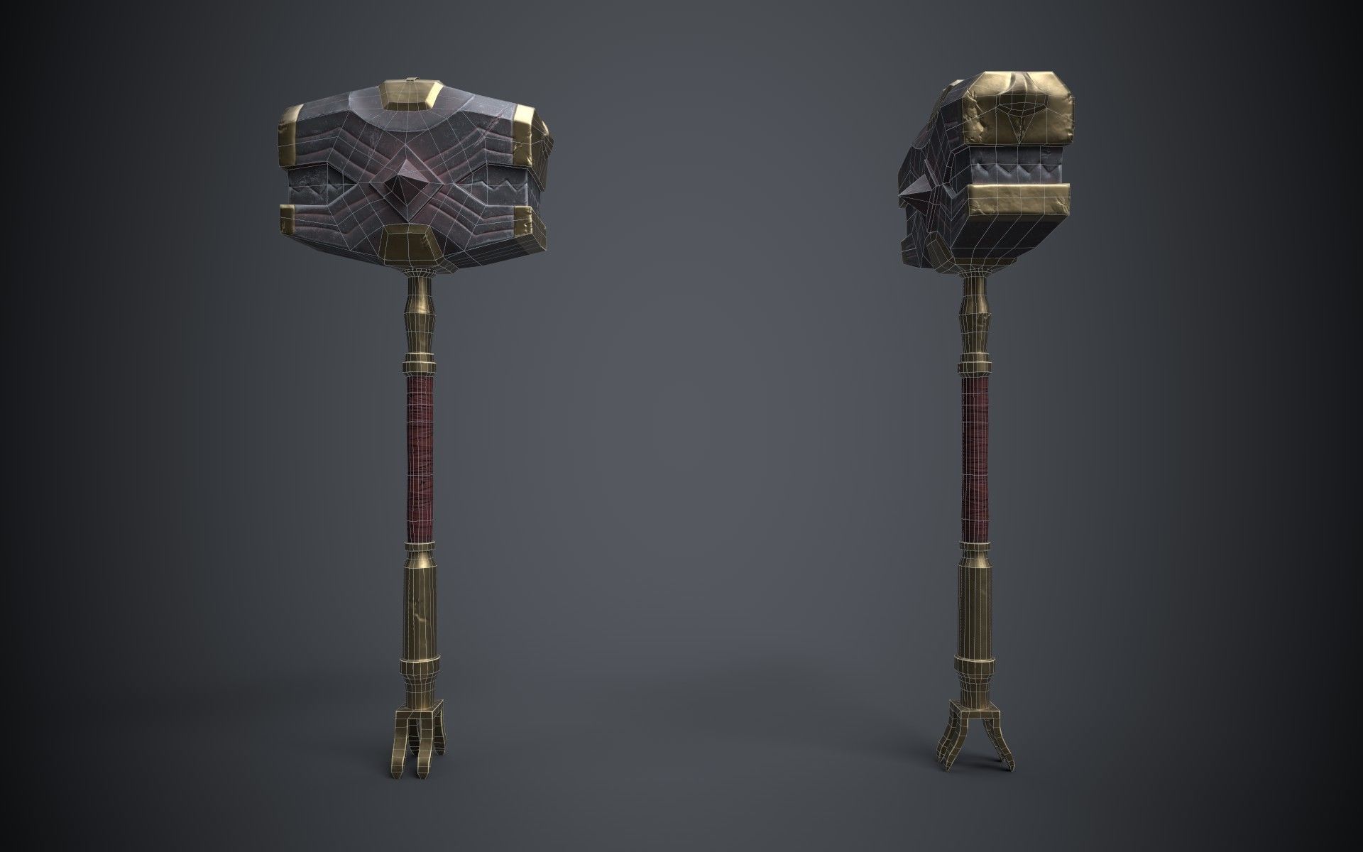 Legion armored knight Low-poly 3D model_5