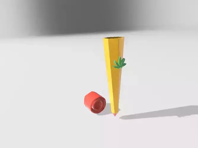 TUBES pencil with leaf 3D print model