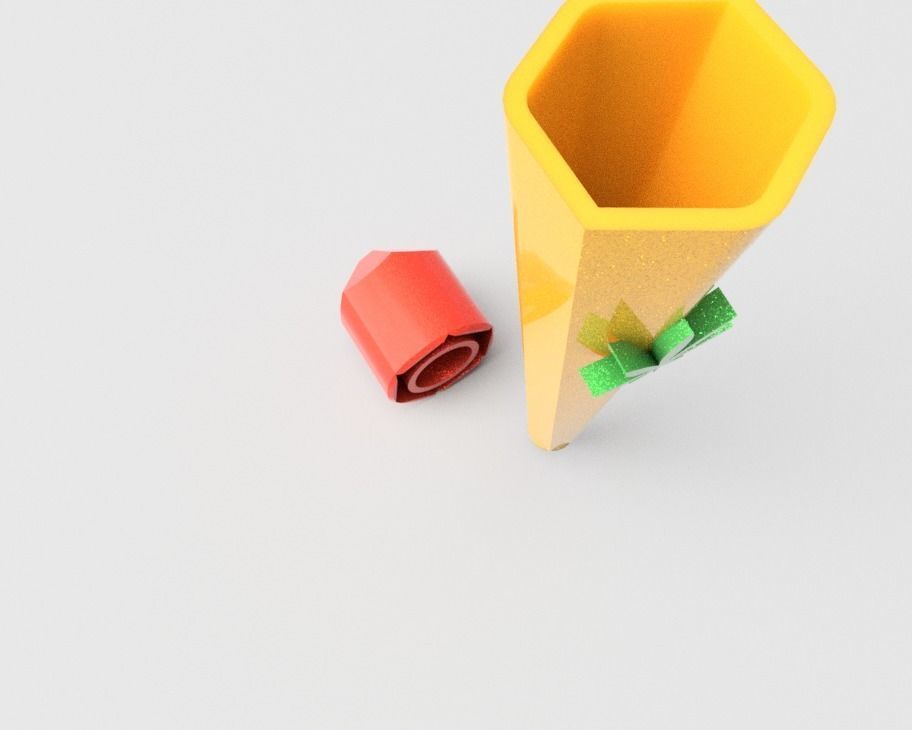 TUBES pencil with leaf 3D print model_2