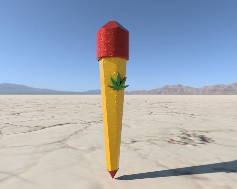 TUBES pencil with leaf 3D print model_4