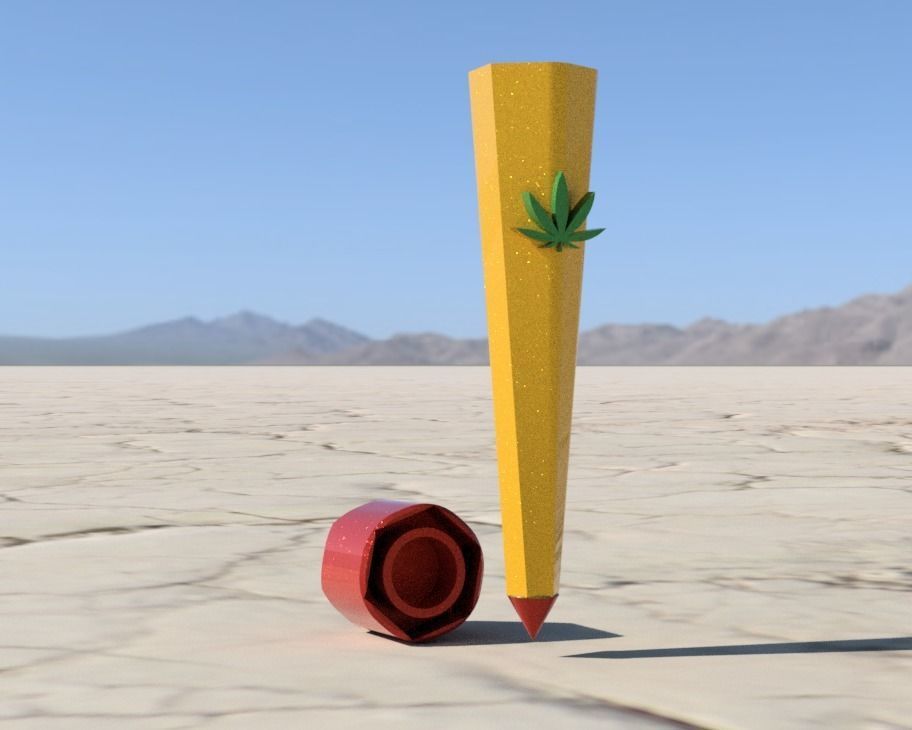 TUBES pencil with leaf 3D print model_3