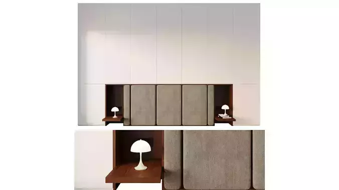 Headboard 6 wall unit with doors and drawers