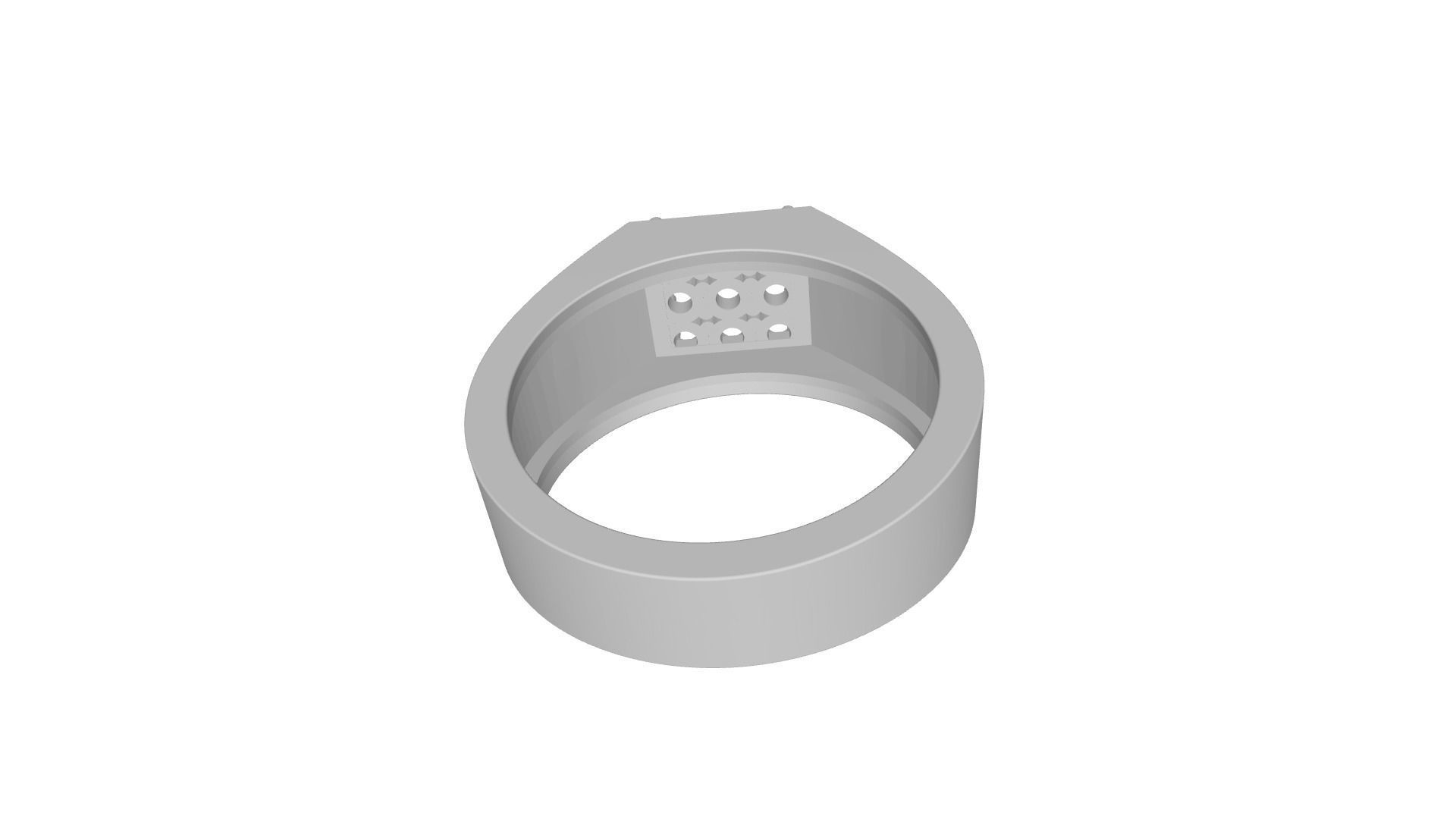 Men Ring with Diamond 3D print model_5